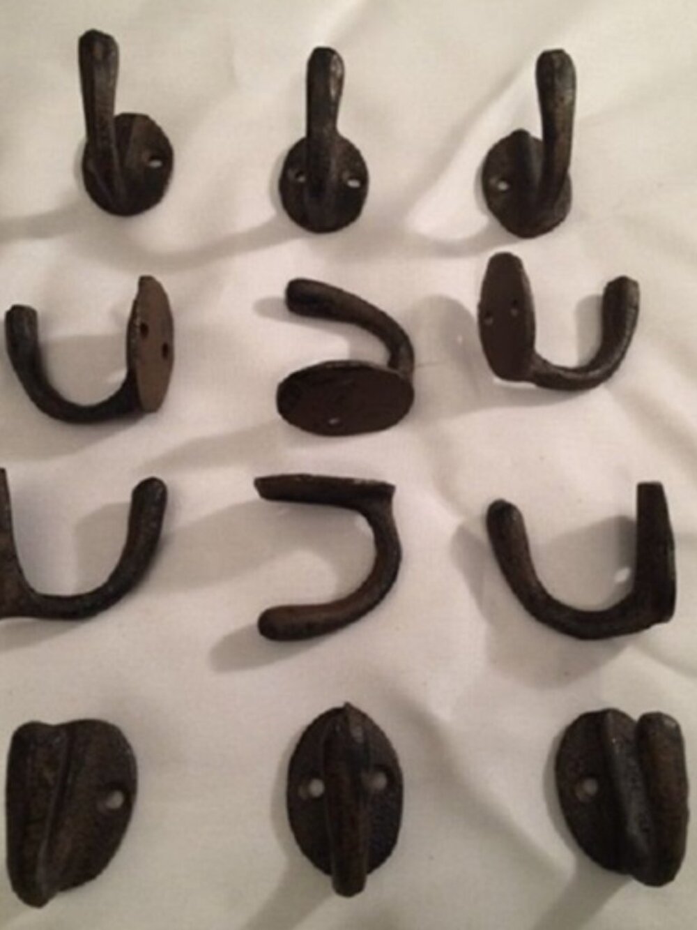 Twelve (12) Small 1 1/2" tall Cast Iron Robe / Coat Hook Twelve (12) 0170-01203